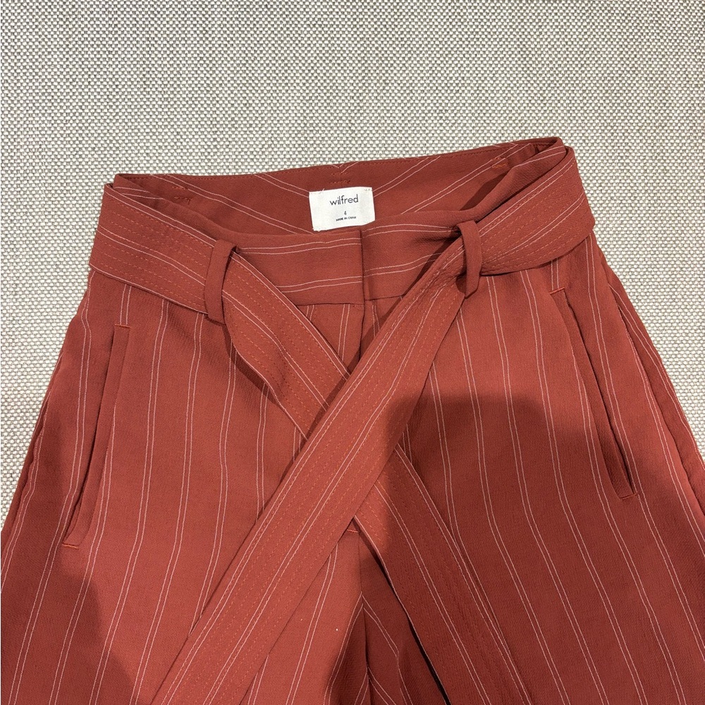 Wilfred pink and white striped Tiefront Pants